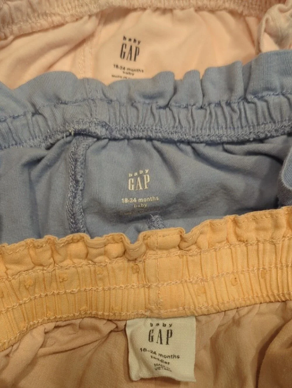 GAP Girls Pull-On Shorts Set - Light Pink, Pastel Blue, Peach